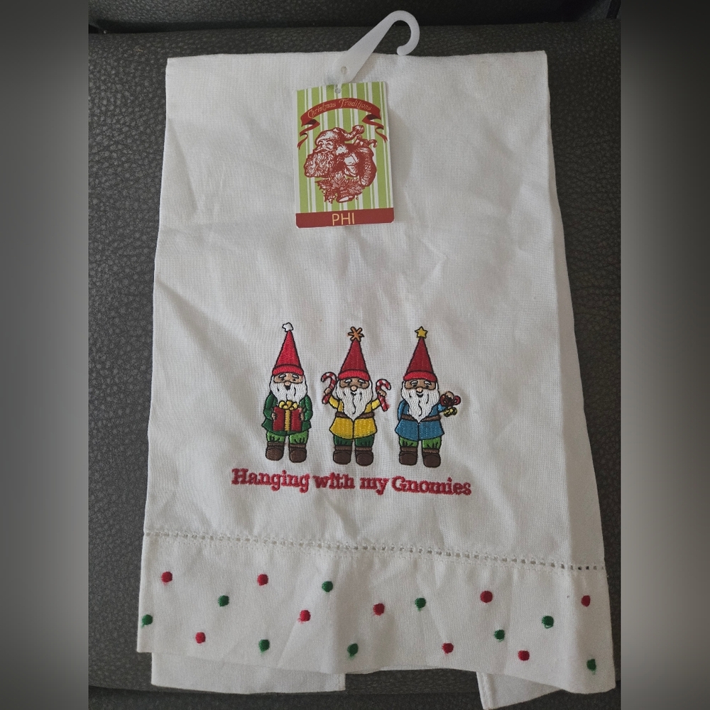 Christmas Towel Hanging With My Gnomies
